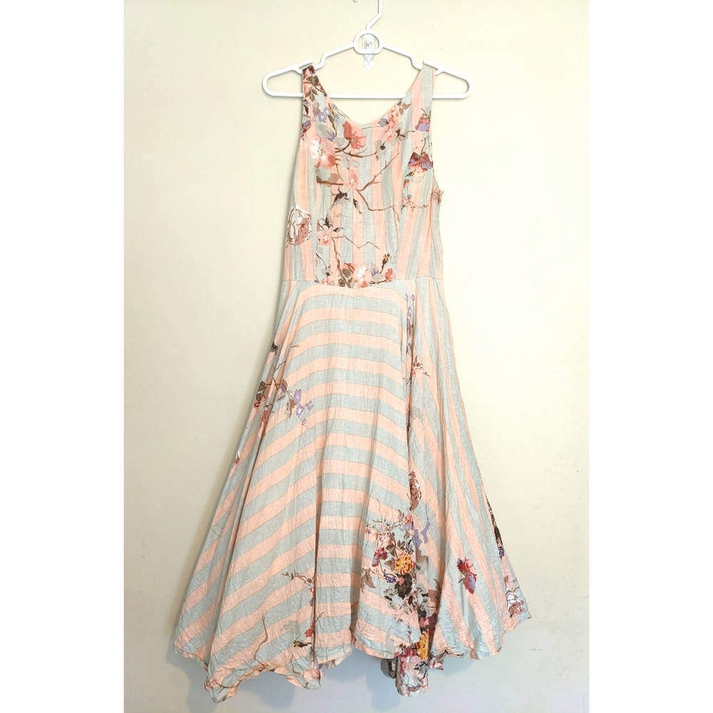 Chic Floral Striped Midi Dress